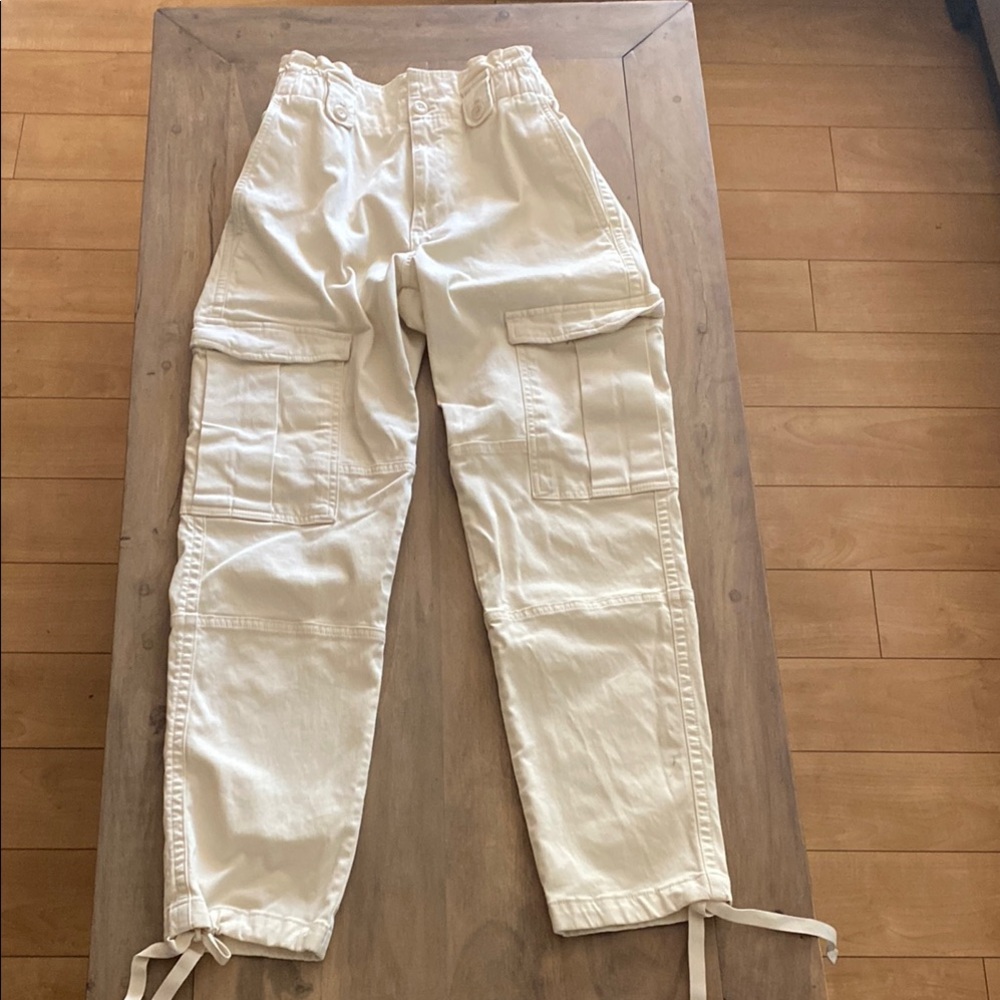 Banana Republic Cream Cargo Jumpsuit with Contemporary Style